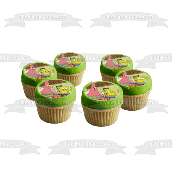 SpongeBob SquarePants Patrick School Desks Making Faces Edible Cake Topper Image ABPID51168