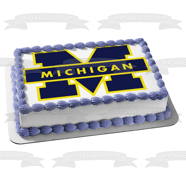 Imagen comestible para tarta con logotipo de los Wolverines de la Universidad de Michigan ABPID51000 