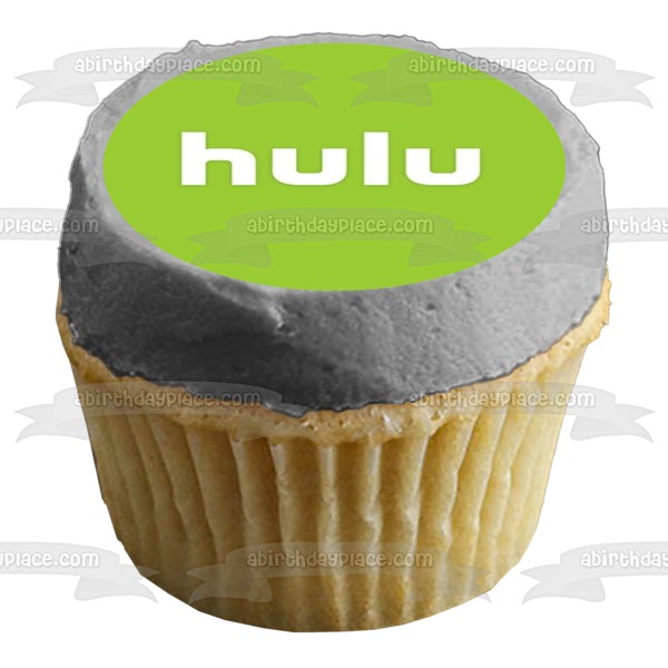 Imagen comestible para decoración de tarta con el logotipo de Hulu y fondo verde ABPID51307 