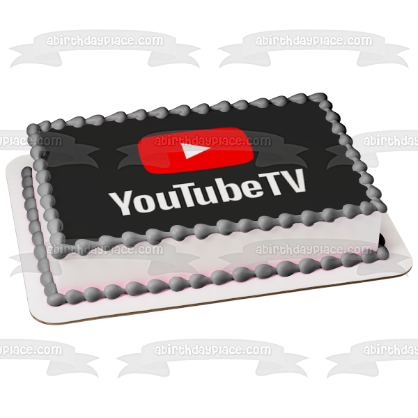 Imagen comestible para decoración de tarta con el logotipo de Youtube TV ABPID51314 