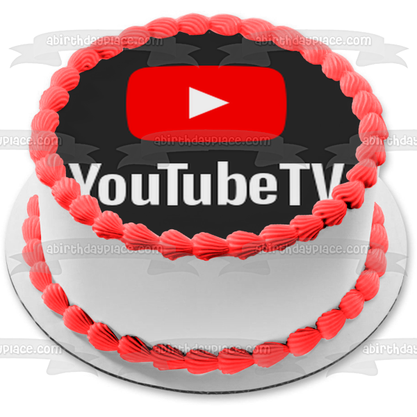 Imagen comestible para decoración de tarta con el logotipo de Youtube TV ABPID51314 