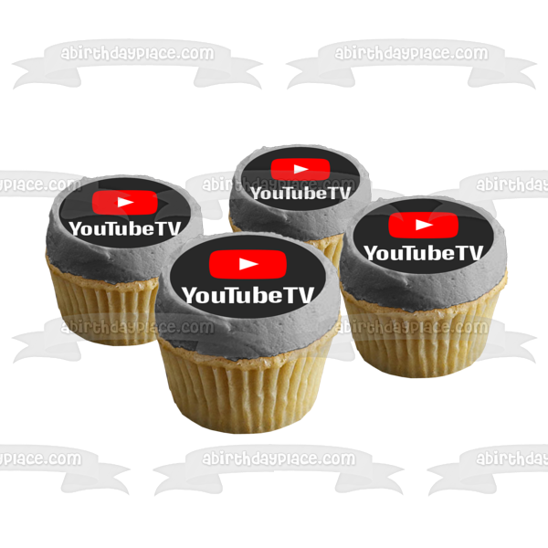 Imagen comestible para decoración de tarta con el logotipo de Youtube TV ABPID51314 