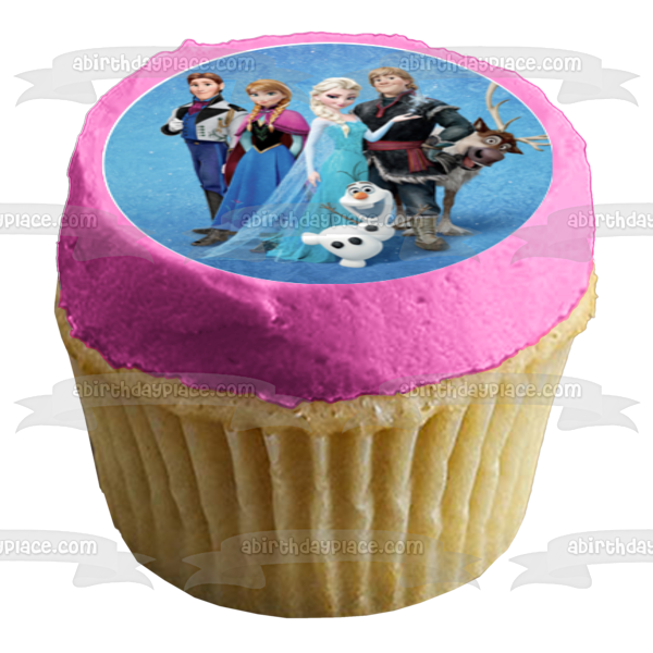 Disney-Pixar Frozen 2 Elsa Anna Olaf King Agnarr Kristoff Sven Imágenes comestibles para cupcakes ABPID51384 