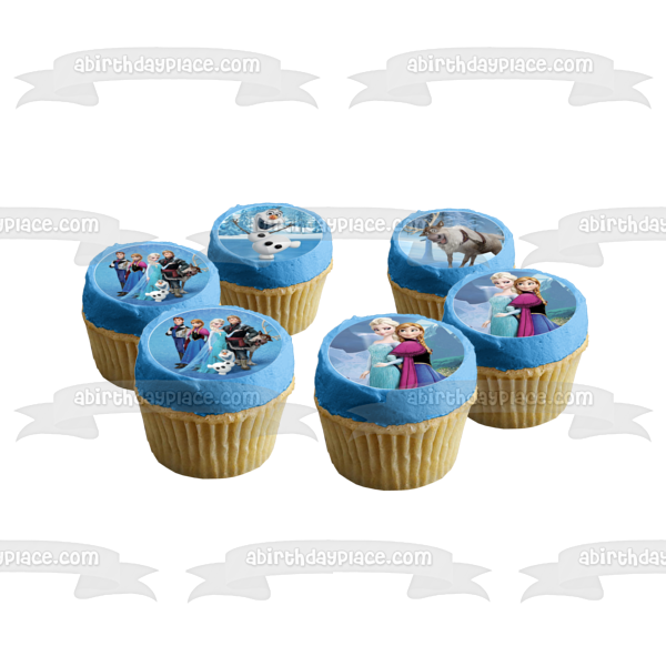 Disney-Pixar Frozen 2 Elsa Anna Olaf King Agnarr Kristoff Sven Imágenes comestibles para cupcakes ABPID51384 