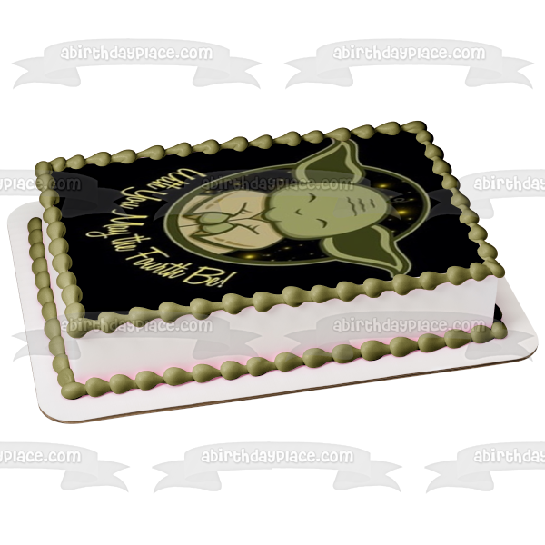 Star Wars Day Baby Yoda with You May the Fourth Be Edible Cake Topper Imagen ABPID51243 