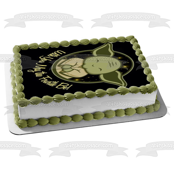 Star Wars Day Baby Yoda with You May the Fourth Be Edible Cake Topper Imagen ABPID51243 