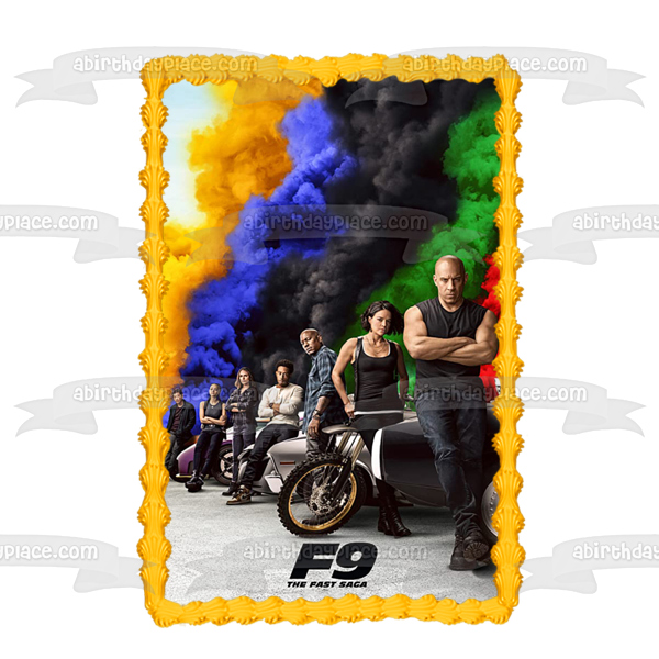 F9 Fast and Furious 9 Vin Diesel Cars Racing Imagen comestible para decoración de tarta ABPID51398 