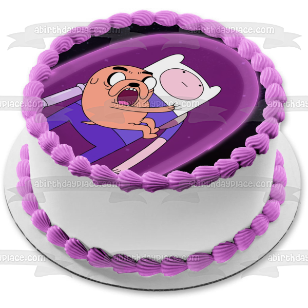 Decoración comestible para tarta de Hora de Aventura Final, Finn, Jake, espacio exterior, imagen ABPID51293 