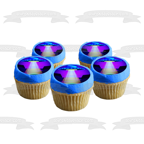 Spaceship Ufo Edible Cake Topper Image ABPID54113