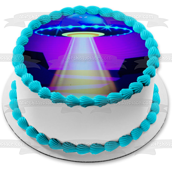 Spaceship Ufo Edible Cake Topper Image ABPID54113