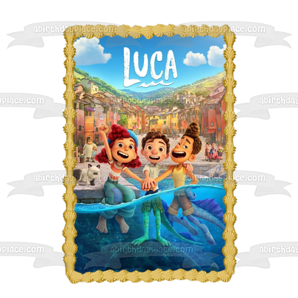 Póster de la película Luca Disney Pixar Giulia Marcovaldo Alberto Scorfano Imagen comestible para tarta ABPID54118 