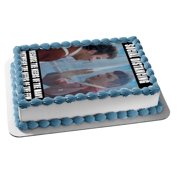 Imagen de decoración comestible para tarta de distanciamiento social, meme de coronavirus, Star Trek, Spock, Leonard McCoy, ABPID51469 