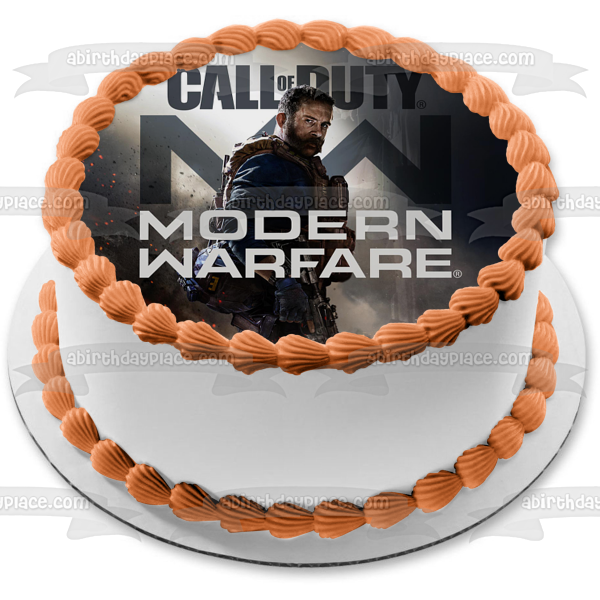 Imagen comestible para decoración de tarta con el logotipo del Capitán Price de Call of Duty: Modern Warfare ABPID51740 