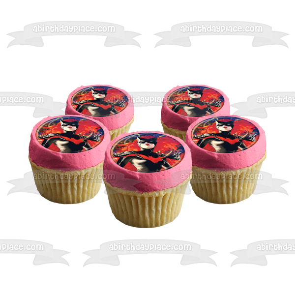 Imagen de decoración comestible redonda para tarta de Batwoman ABPID51759 