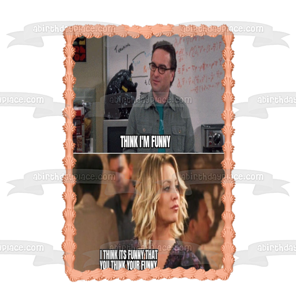 Meme the Big Bang Theory Leanord Hofstadter Penny Adorno comestible para tarta Imagen ABPID51492 