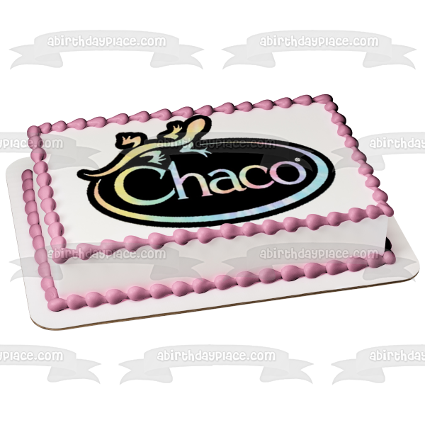 Imagen comestible para decoración de tarta con el logotipo del arcoíris de Chacos ABPID51771 