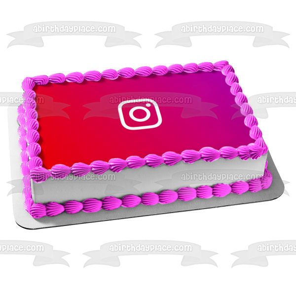 Nuevo Instagram con fondo Imagen de adorno comestible para pastel ABPID51772 