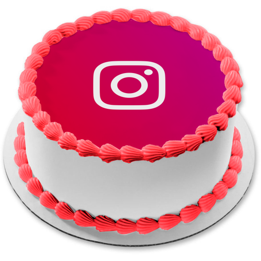 Nuevo Instagram con fondo Imagen de adorno comestible para pastel ABPID51772 