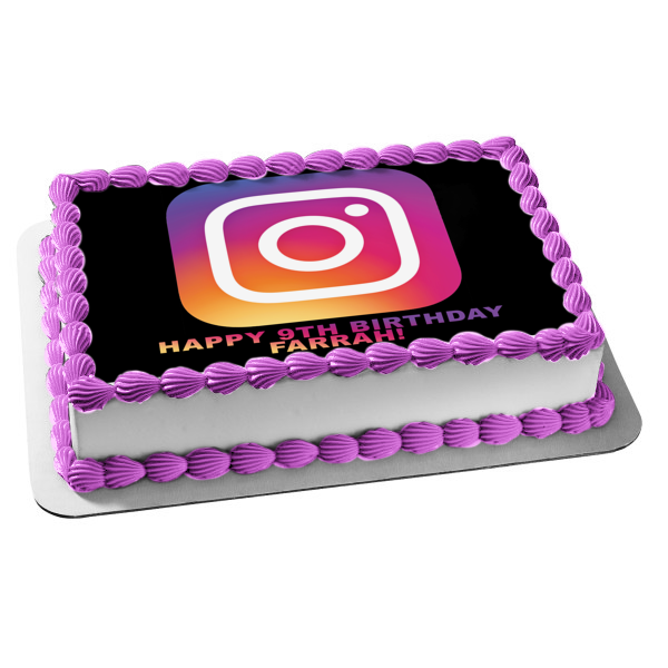 Imagen comestible para decoración de tarta con el logotipo de Instagram ABPID51773 