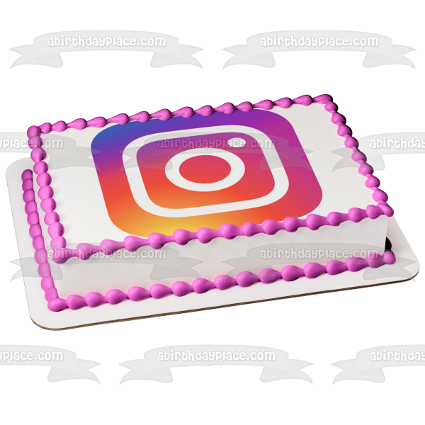 Imagen comestible para decoración de tarta con el logotipo de Instagram ABPID51773 