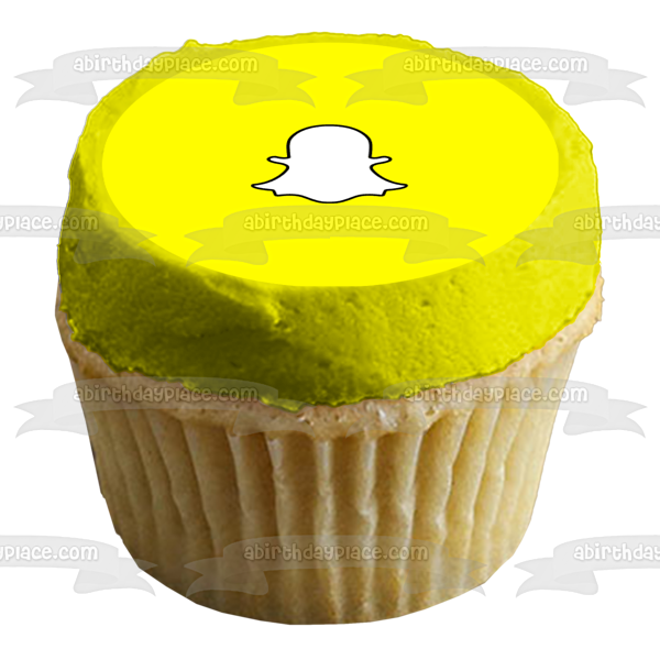 Logotipo de Snapchat con fondo Imagen comestible para decoración de tarta ABPID51774 