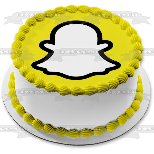 Imagen comestible para decoración de tarta con el logotipo de Snapchat ABPID51775 