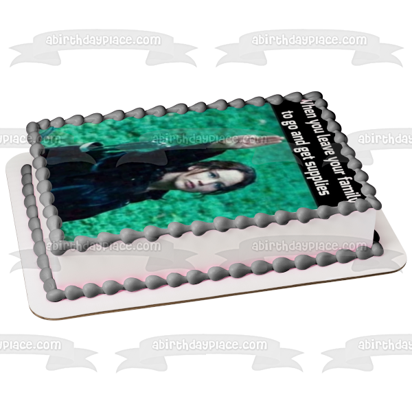 Imagen de decoración comestible para tarta de Katniss Everdeen de los juegos del hambre Meme de coronavirus ABPID51505 