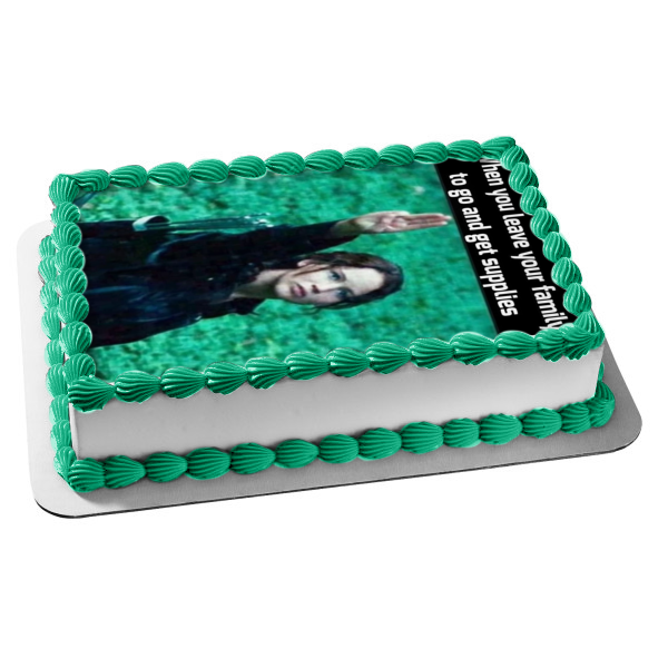 Imagen de decoración comestible para tarta de Katniss Everdeen de los juegos del hambre Meme de coronavirus ABPID51505 