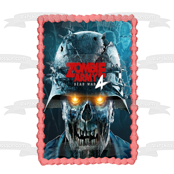 Decoración comestible para tarta con diseño de Zombie Army 4 Dead War Zombies, imagen ABPID51915 