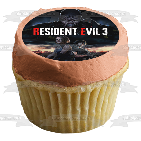 Resident Evil 3 Jill Valentine Carlos Oliverira Nemesis Edible Cake Topper Image ABPID51934