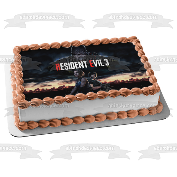 Resident Evil 3 Jill Valentine Carlos Oliverira Nemesis Edible Cake Topper Image ABPID51934