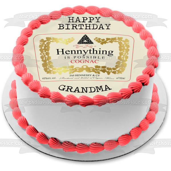 Hennything Is Possible Cognac Brandy Edible Cake Topper Image ABPID51632