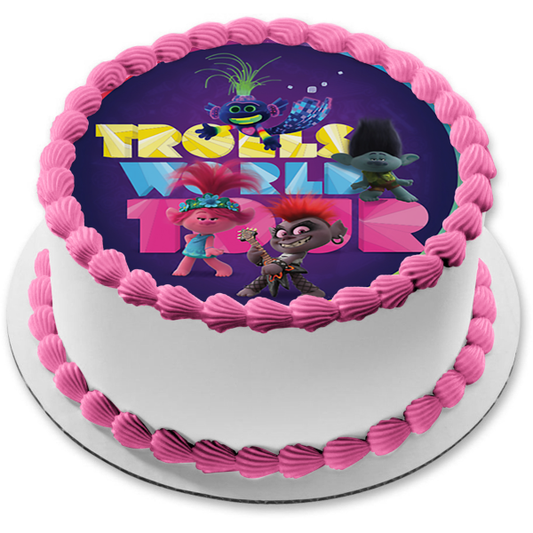 Trolls World Tour Queen Barb Queen Poppy Branch King Trollex Imagen comestible para tarta ABPID52200 