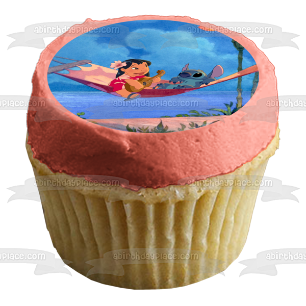 Lilo and Stitch Beach Hammock Disney Edible Cake Topper Image ABPID52205