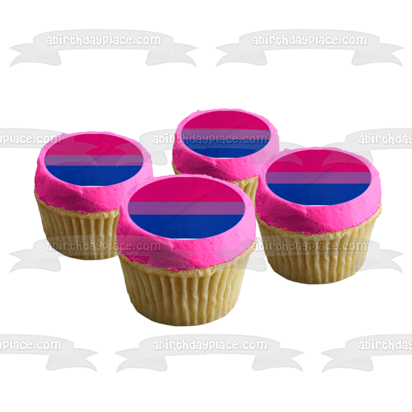 Bisexual Flag Michael Page Pink Blue Purple Bi Edible Cake Topper Image ABPID52207