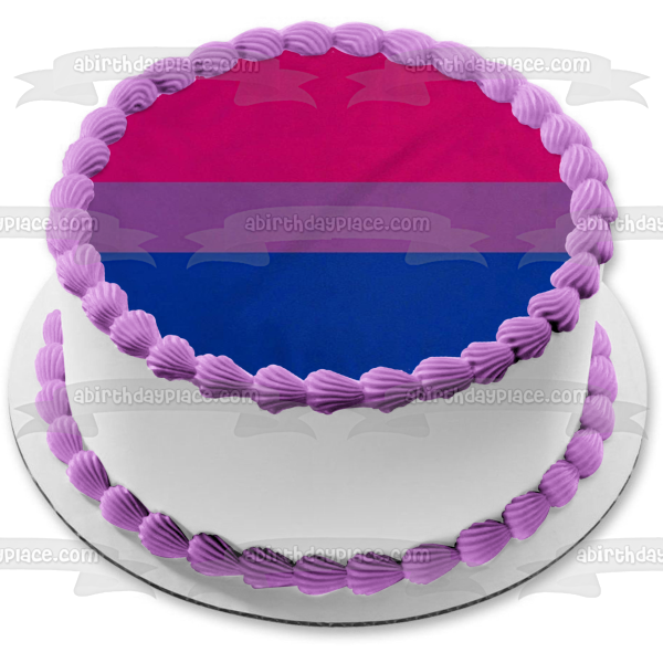 Bisexual Flag Michael Page Pink Blue Purple Bi Edible Cake Topper Image ABPID52207