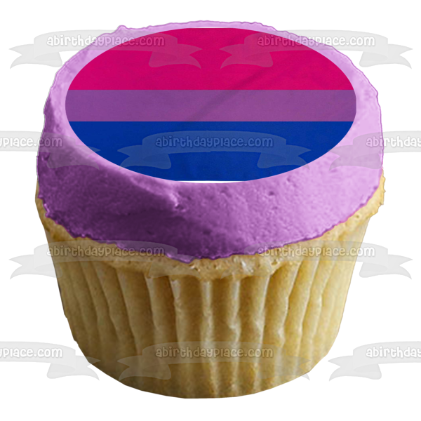 Bisexual Flag Michael Page Pink Blue Purple Bi Edible Cake Topper Image ABPID52207