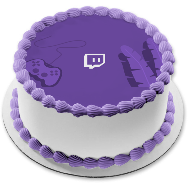 Imagen de decoración comestible para tarta con logotipo del servicio de transmisión de vídeo de Twitch ABPID52247 