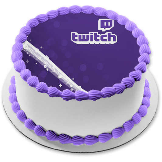 Twitch White Swoosh Logo Servicio de transmisión de vídeo Imagen comestible para decoración de tartas ABPID52250 