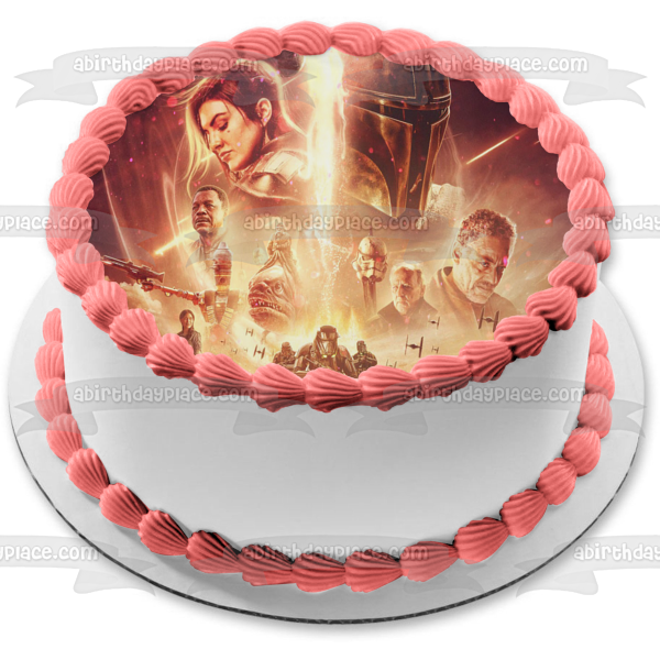 Póster de Disney The Mandalorian Mando Bounty Hunter Star Wars Baby Yoda the Child Edible Cake Topper Imagen ABPID52274 