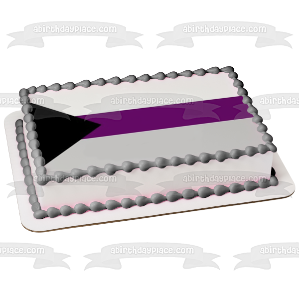 Bandera del Orgullo Demisexual Lgbtqia+ Lesbiana Gay Bisexual Transgénero Queer Intersex Asexual Demisexual Edible Cake Topper Imagen ABPID52290 