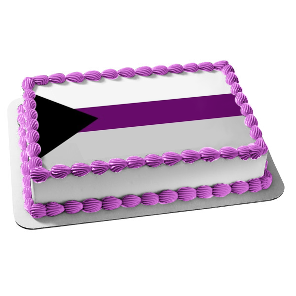 Bandera del Orgullo Demisexual Lgbtqia+ Lesbiana Gay Bisexual Transgénero Queer Intersex Asexual Demisexual Edible Cake Topper Imagen ABPID52290 