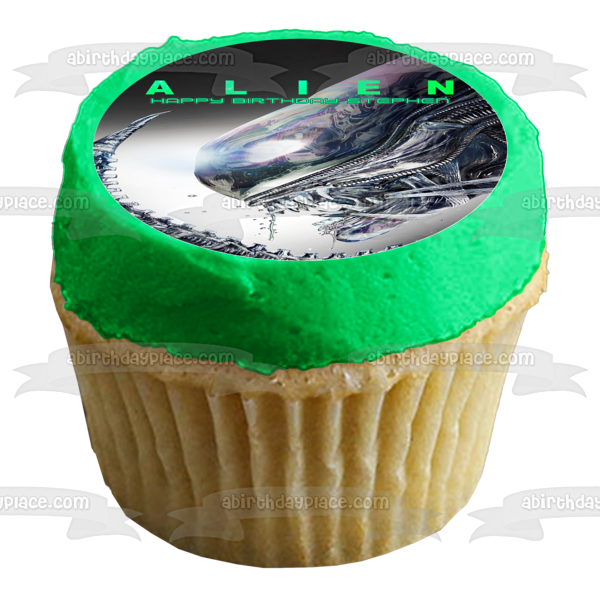 Póster de película alienígena, lema personalizable, decoración comestible para tarta, imagen ABPID52358 