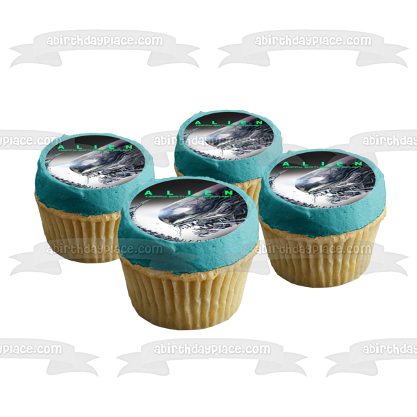 Póster de película alienígena, lema personalizable, decoración comestible para tarta, imagen ABPID52358 