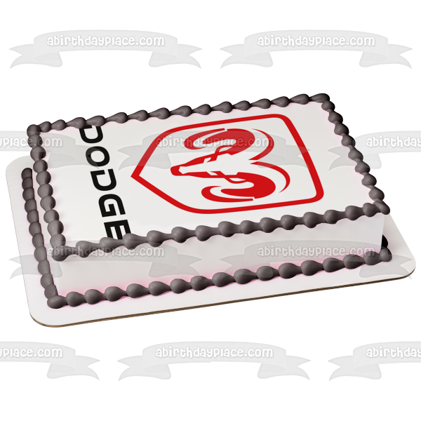 Dodge Car Company Logotipo del vehículo Red Black Sheep Ram's Head Edible Cake Topper Imagen ABPID52196 