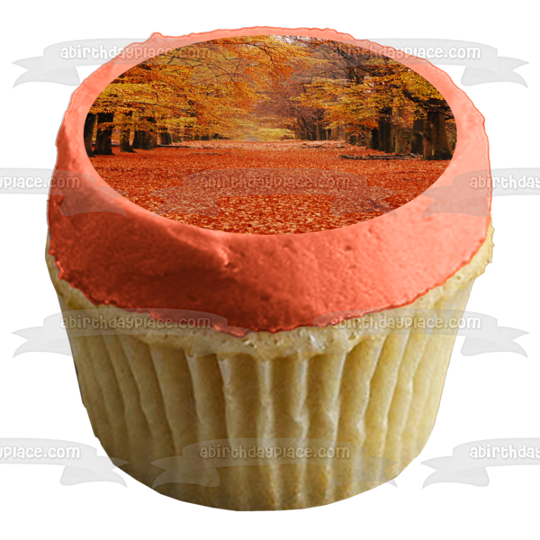 Imagen comestible para decoración de tarta con hojas y árboles de otoño ABPID52614 