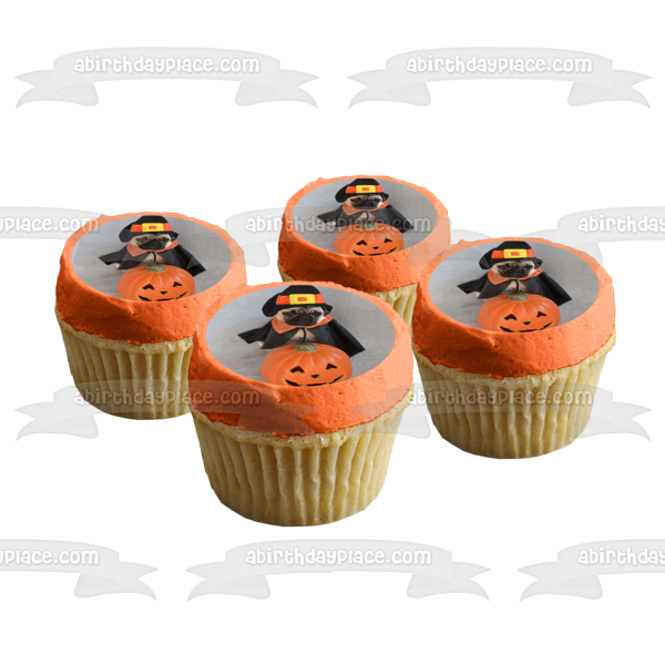 Imagen de decoración comestible para tarta de Pug de Halloween de Trick R Treat ABPID52624 