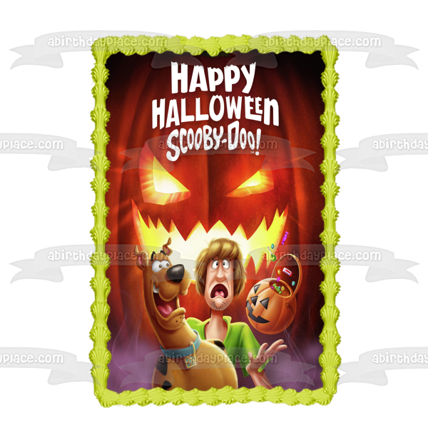 Scooby-Doo Happy Halloween Shaggy Scooby Scary Pumpkins Edible Cake Topper Image ABPID52696