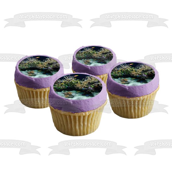 Imagen comestible para tarta con diseño de pez y coral de Ocean Life ABPID52610 