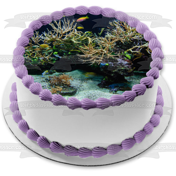 Imagen comestible para tarta con diseño de pez y coral de Ocean Life ABPID52610 